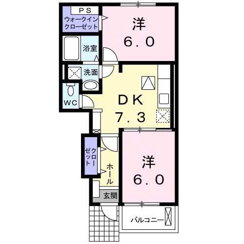 ジュピテル 103号室 間取り