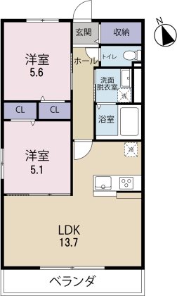 シャンペトル 101号室 間取り