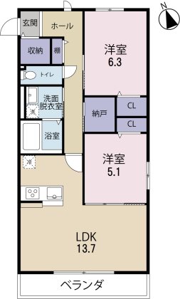 シャンペトル 102号室 間取り