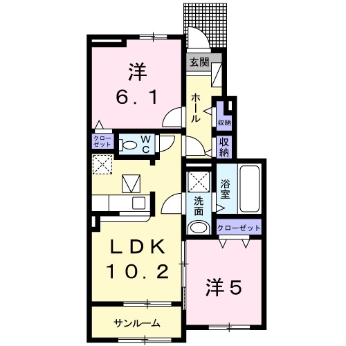 ＲＫハイムＢ 102号室 間取り