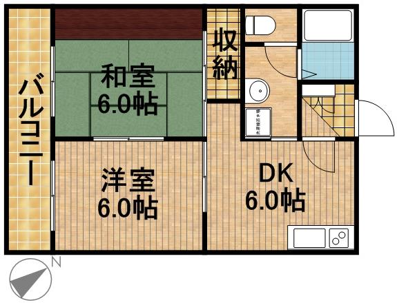 ウイング高丘Ⅳ 202号室 間取り