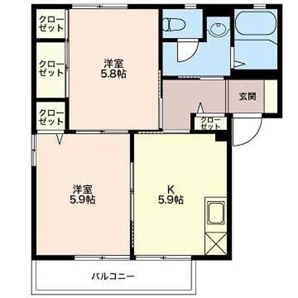 ファンティスB 101号室 間取り