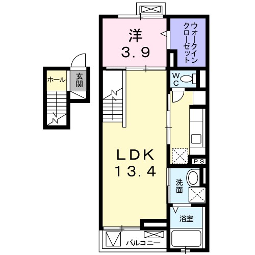 ライラック 402号室 間取り