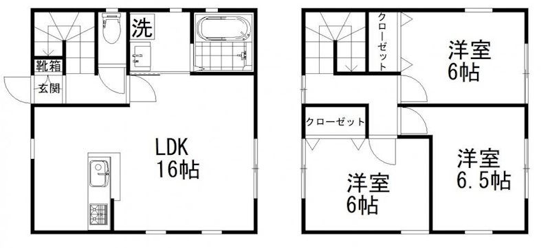 袋井市高尾戸建借家 間取り