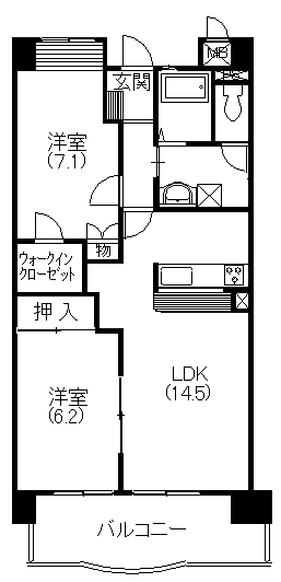 クオーリ 403号室 間取り