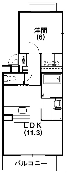 シティパル 401号室 間取り