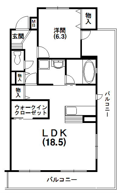 ゴールドスカイ 58号室 間取り