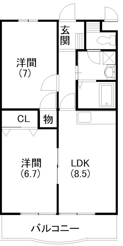 ハミング白木 202号室 間取り