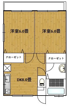 紫陽花Ⅰ 1-4号室 間取り