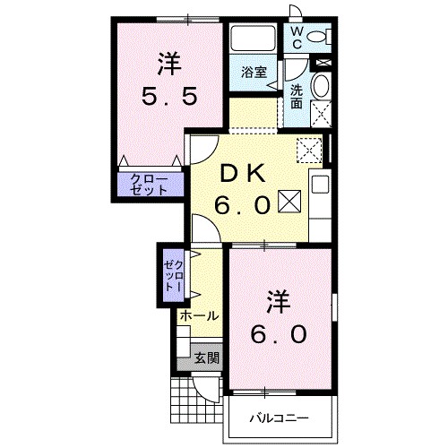 フォルティ 103号室 間取り