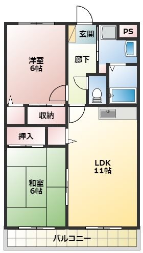 ボヌール上西Ⅱ 303号室 間取り