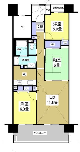 グランコートEAST25(502) 間取り図