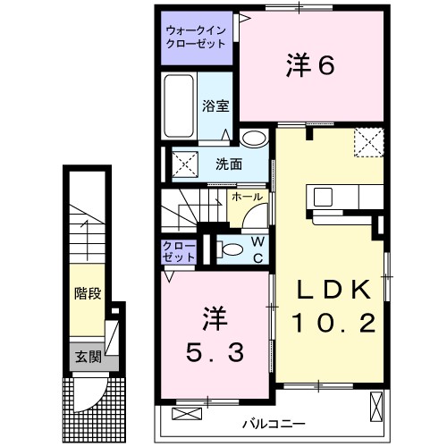 コンソラータⅡ 203号室 間取り