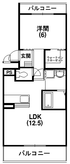 グリシーナ 203号室 間取り