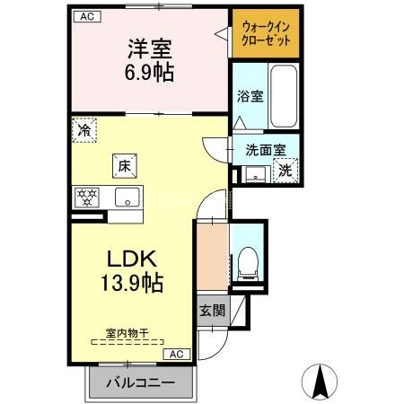 D-ROOM篠原町 101号室 間取り