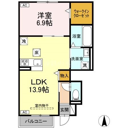 D-ROOM篠原町 102号室 間取り