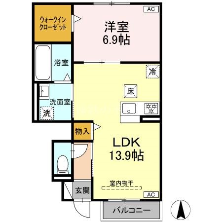 D-ROOM篠原町 103号室 間取り