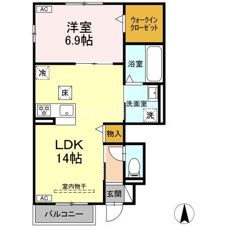 D-ROOM篠原町 107号室 間取り