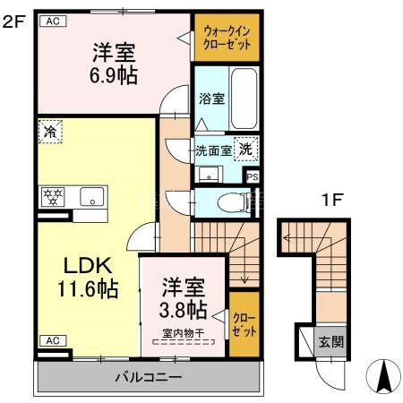 D-ROOM篠原町 間取り図