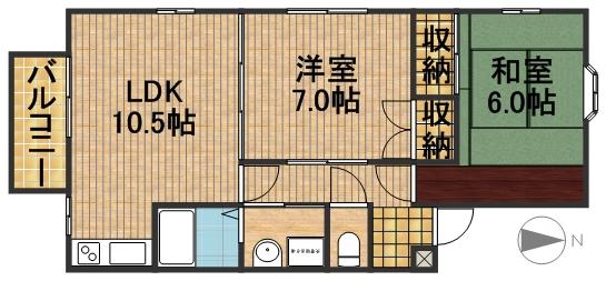 佐鳴台コンフォートＢ 204号室 間取り