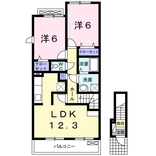 ｈａｎａ 201号室 間取り