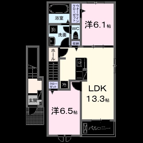 ブルーローズ 205号室 間取り