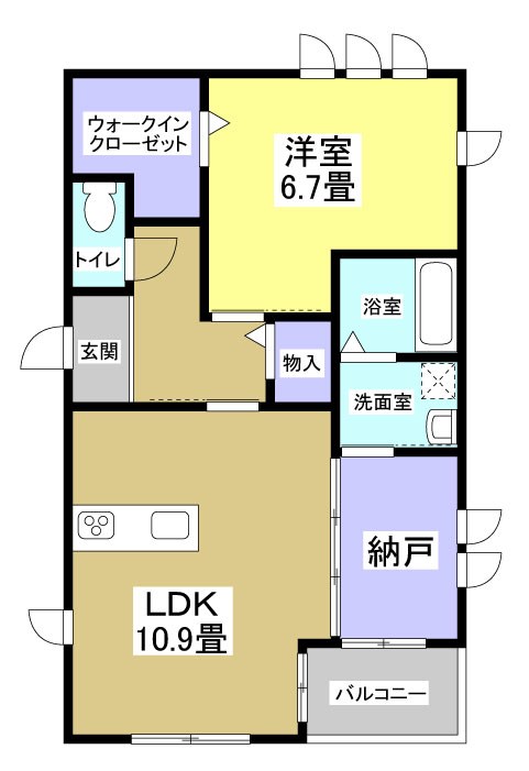 オークウッドハウス 102号室 間取り