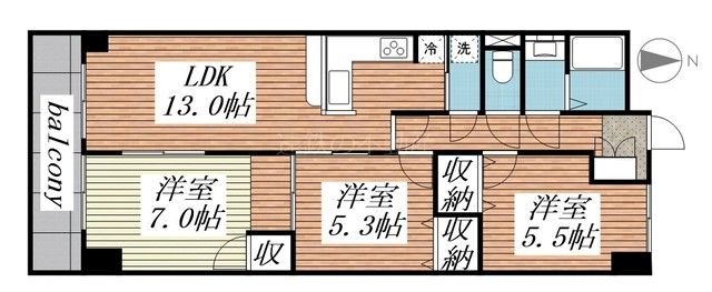 リアライズ城北 間取り図