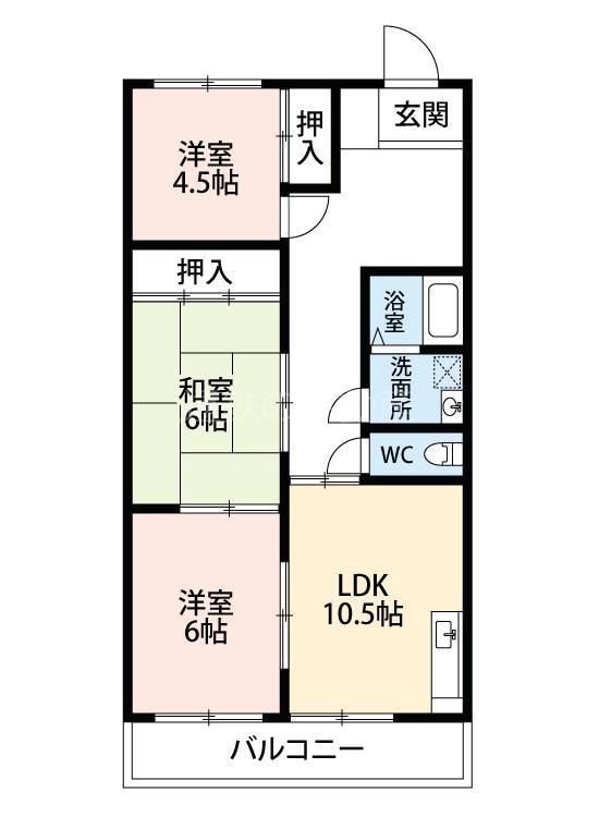 今之浦マンション 203号室 間取り