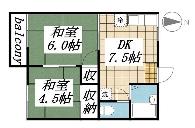 コーポ本間 203号室 間取り