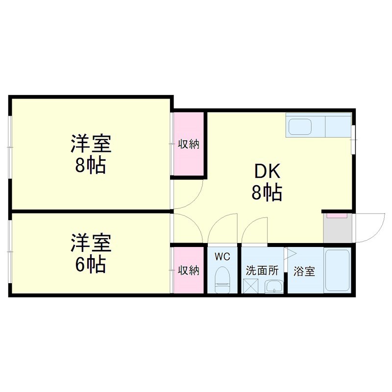 マンションニューエアラ 2‐Ｄ号室 間取り