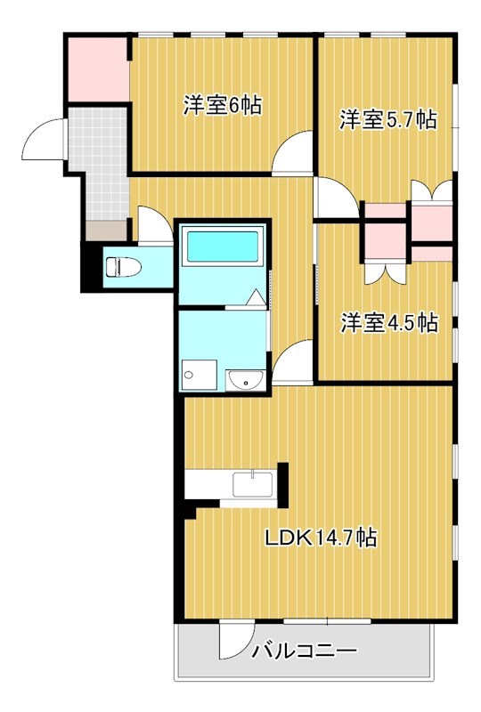 仮）早出町2階建共同住宅 103号室 間取り