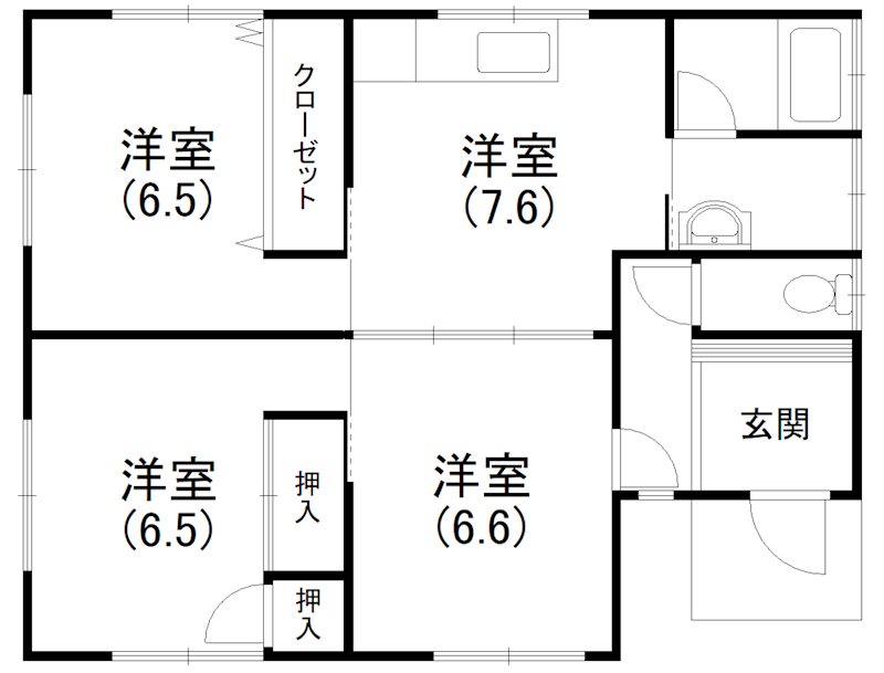 神ヶ谷貸家 間取り図