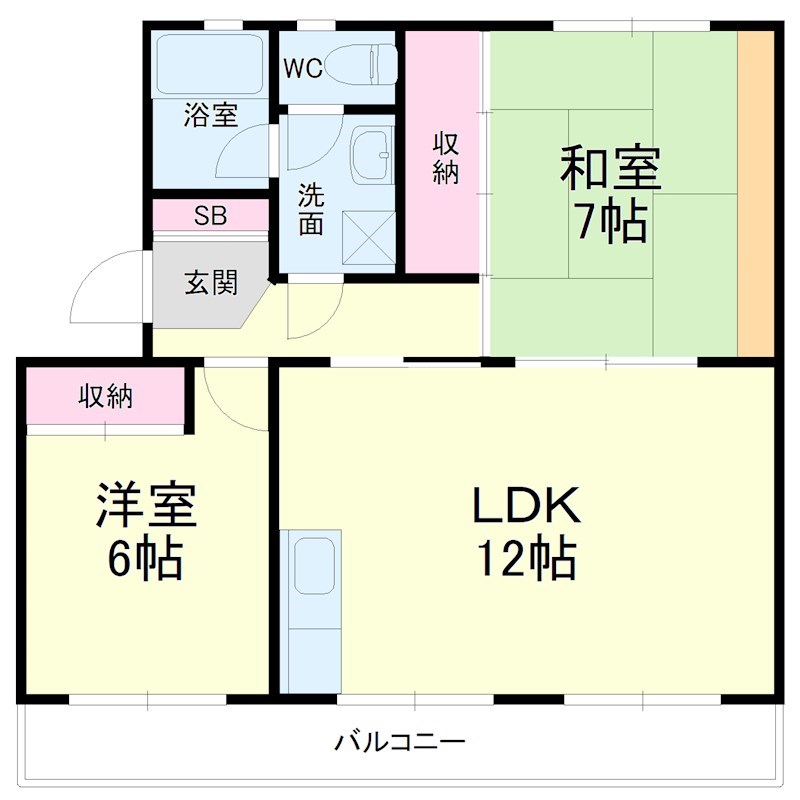 サンハイツ四ッ池B 間取り図