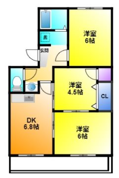 マンション北浜 305号室 間取り