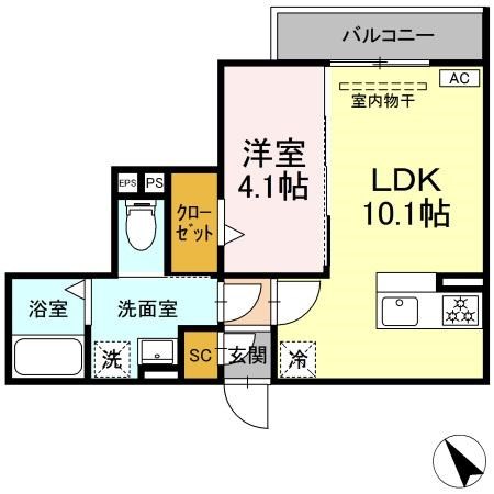 D-Hills初生 間取り図