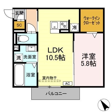 D-Hills初生 間取り図