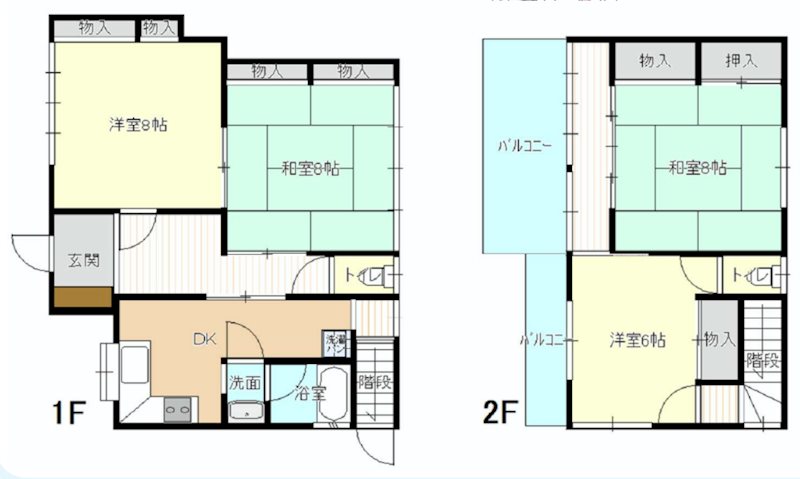 中島3丁目貸家 間取り図