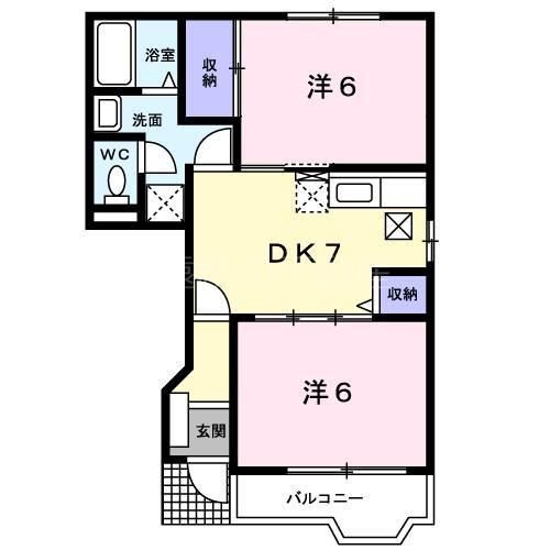 サニーサイド岡 B 間取り図