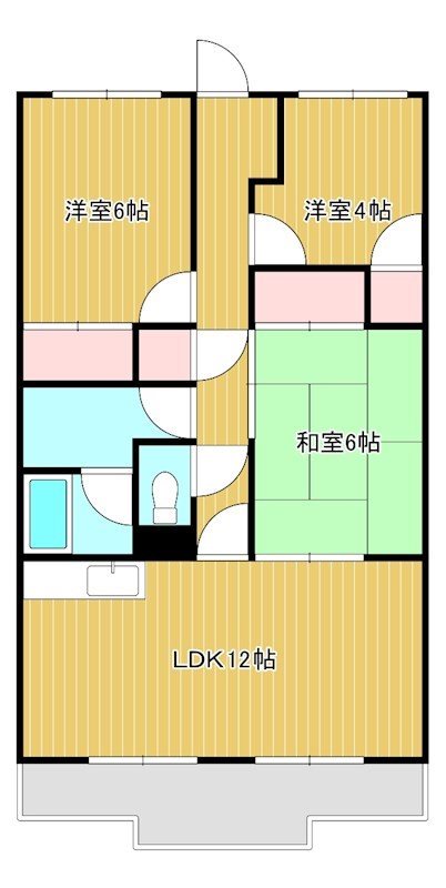 カルカソンヌ 206号室 間取り