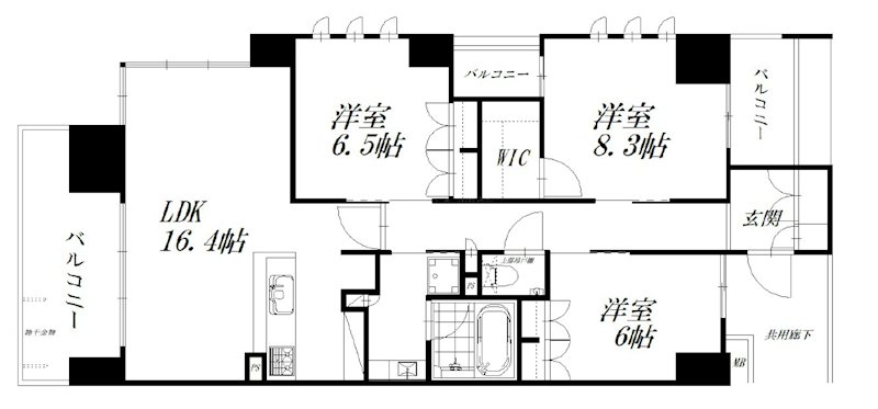 常盤町レジデンス 1201号室 間取り