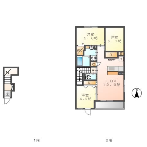 メルヴェユーイーグルⅤ 間取り図