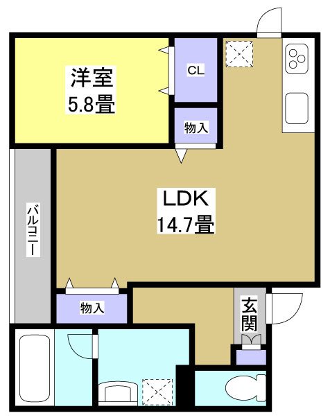 Siesta Daikumachi 405号室 間取り