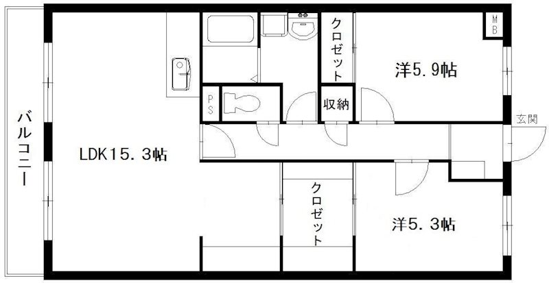 長屋マンション 間取り図