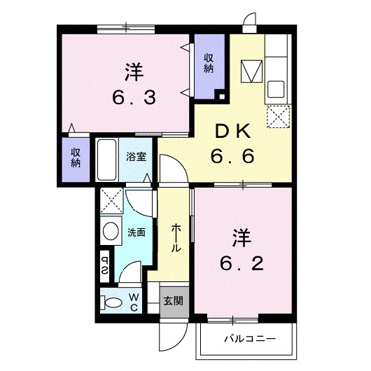 リヴインフォレストＢ 間取り図