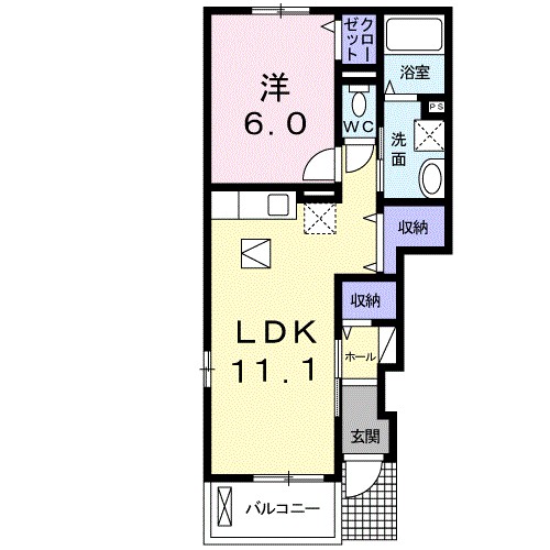 カーサ・フィオーレＢ 間取り図