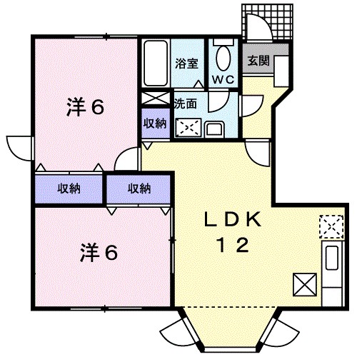 フェリス　Ｂ 102号室 間取り