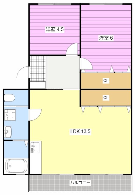 リバーサイド河輪 103号室 間取り