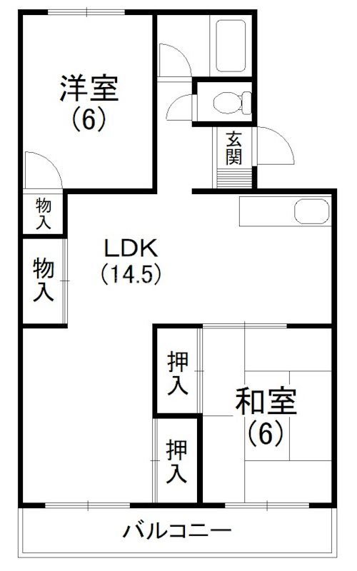 寿マンションＣ 205号室 間取り