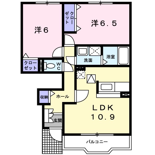 アンダンテ 103号室 間取り